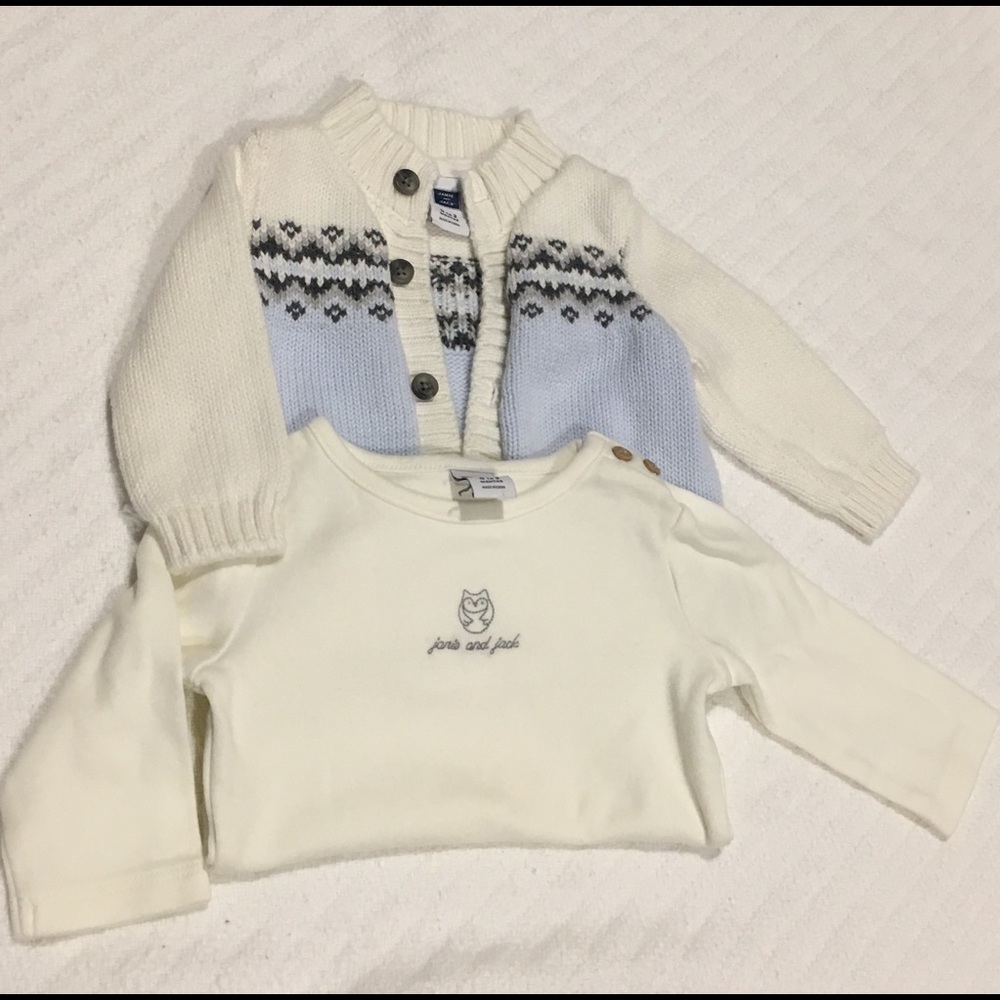Janie and Jack Knit Sweater and Onsie